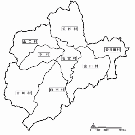 宮若市の変遷（明治22年当時）