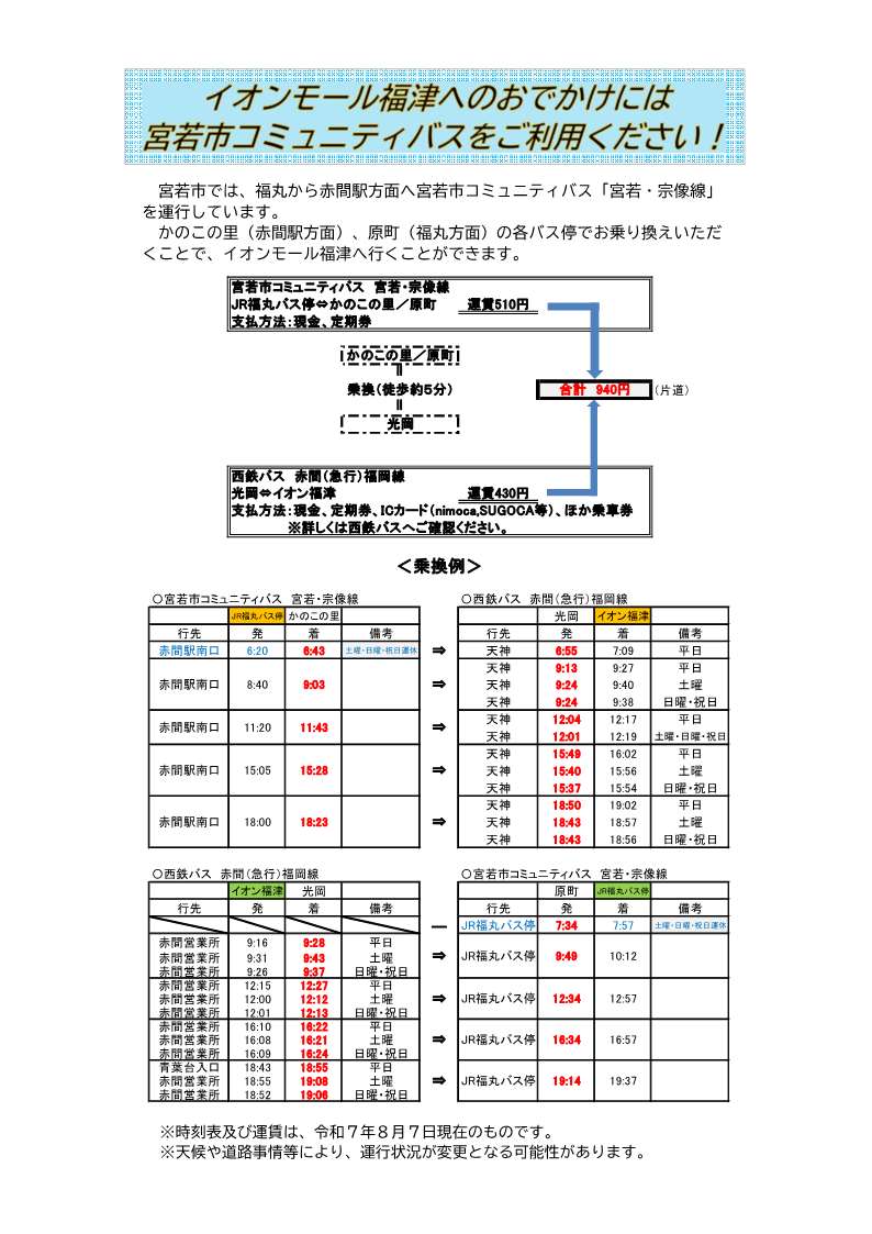 イオンモール福津乗換案内_1