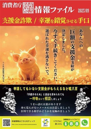 支援金等詐欺対策ポスター